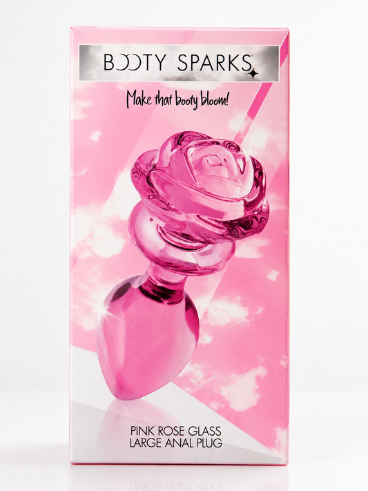Pink Rose Glass Large Anal Plug – Elegant Beauty Meets Luxurious Pleasure