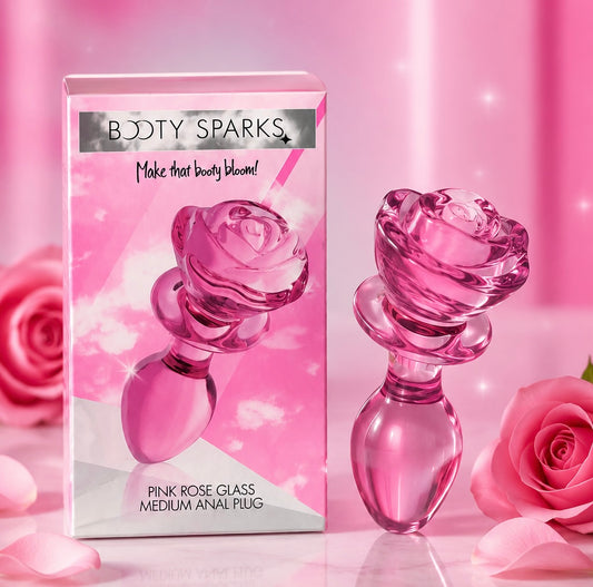 Pink Rose Glass Medium Anal Plug – Elegant Beauty Meets Luxurious Pleasure