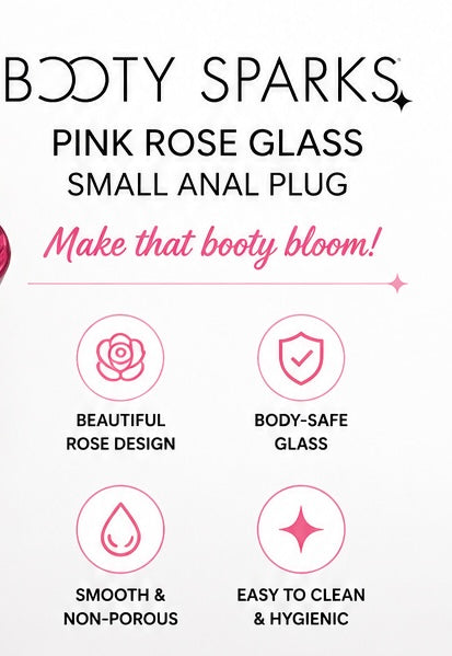 Pink Rose Glass Small Anal Plug – Elegant Beauty Meets Luxurious Pleasure