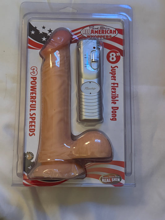 8-Inch Realistic Flexible Vibrating Dildo – 3-Speed Personal Massager with Suction Cup Base